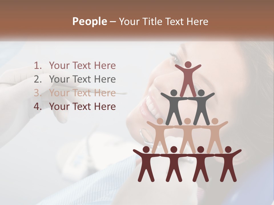 A Woman Is Smiling As She Gets Her Teeth Checked PowerPoint Template