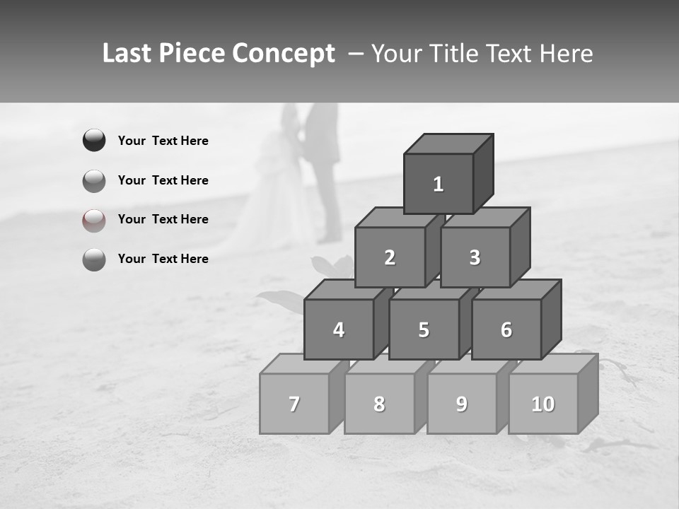 A Couple Standing On A Beach Next To A Bouquet Of Flowers PowerPoint Template