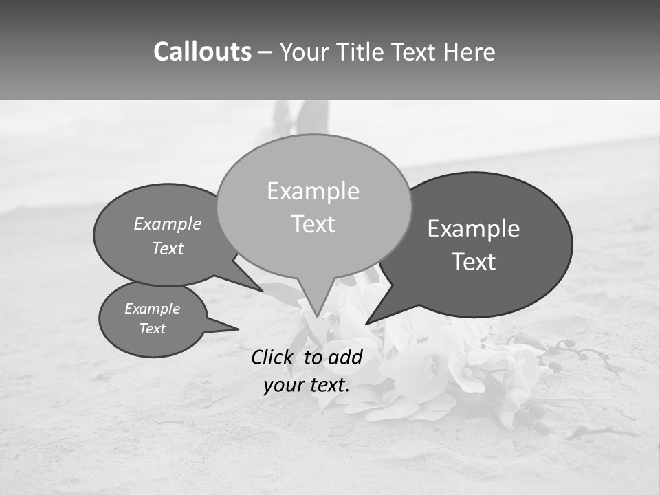 A Couple Standing On A Beach Next To A Bouquet Of Flowers PowerPoint Template