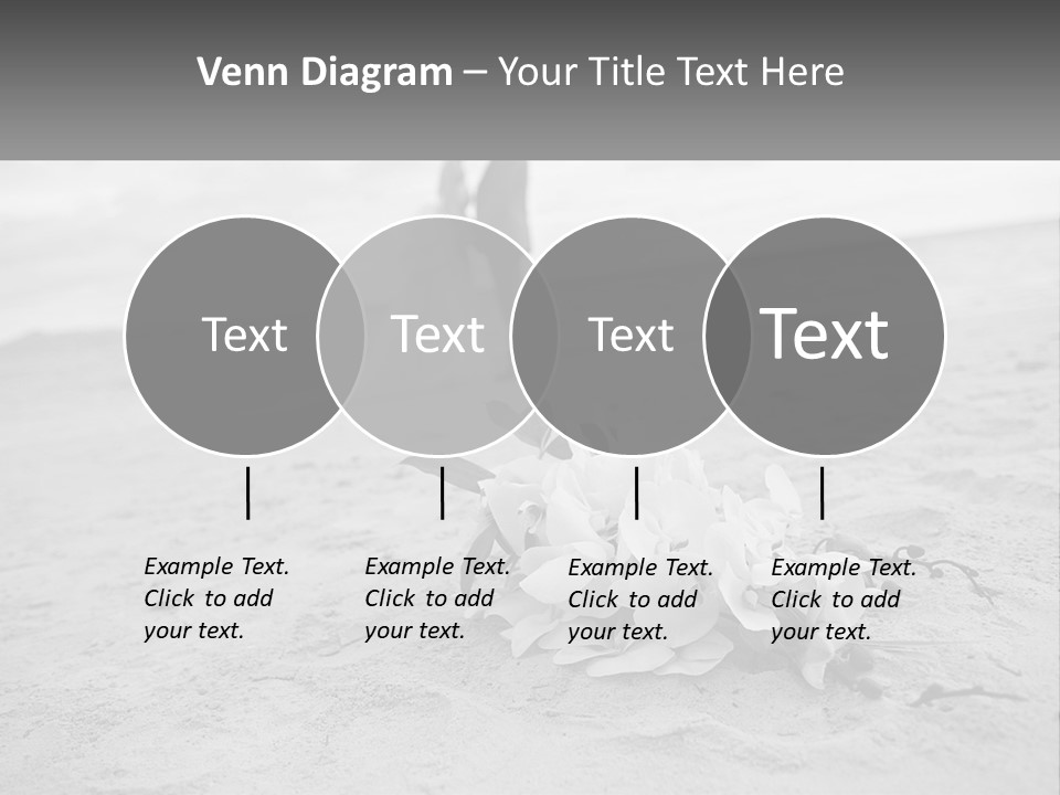 A Couple Standing On A Beach Next To A Bouquet Of Flowers PowerPoint Template