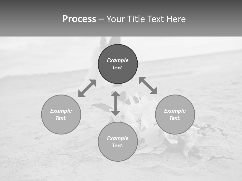A Couple Standing On A Beach Next To A Bouquet Of Flowers PowerPoint Template