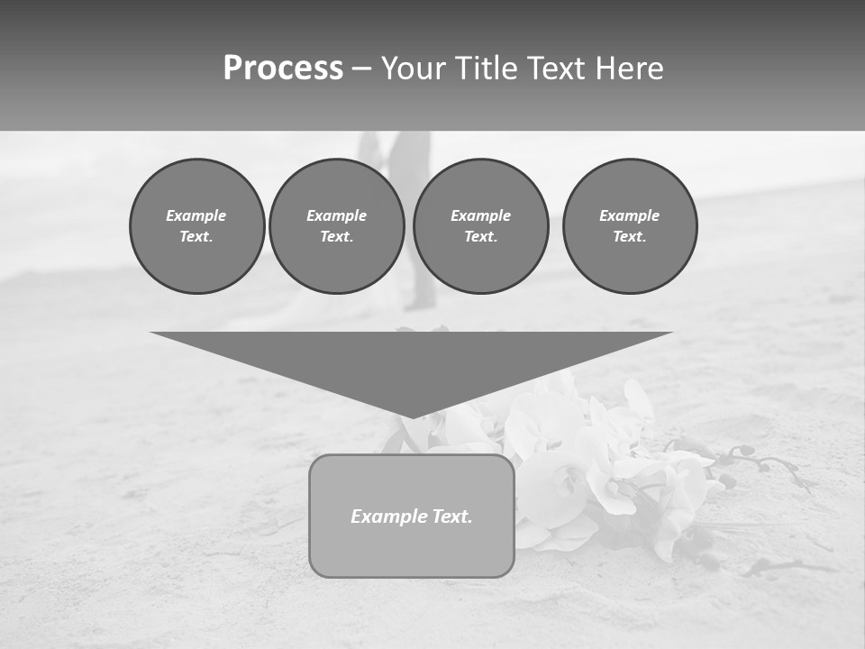 A Couple Standing On A Beach Next To A Bouquet Of Flowers PowerPoint Template