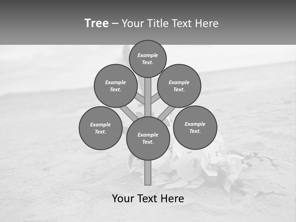 A Couple Standing On A Beach Next To A Bouquet Of Flowers PowerPoint Template