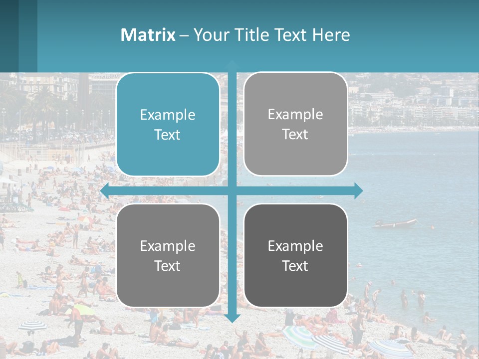 A Crowded Beach With Many People On It PowerPoint Template