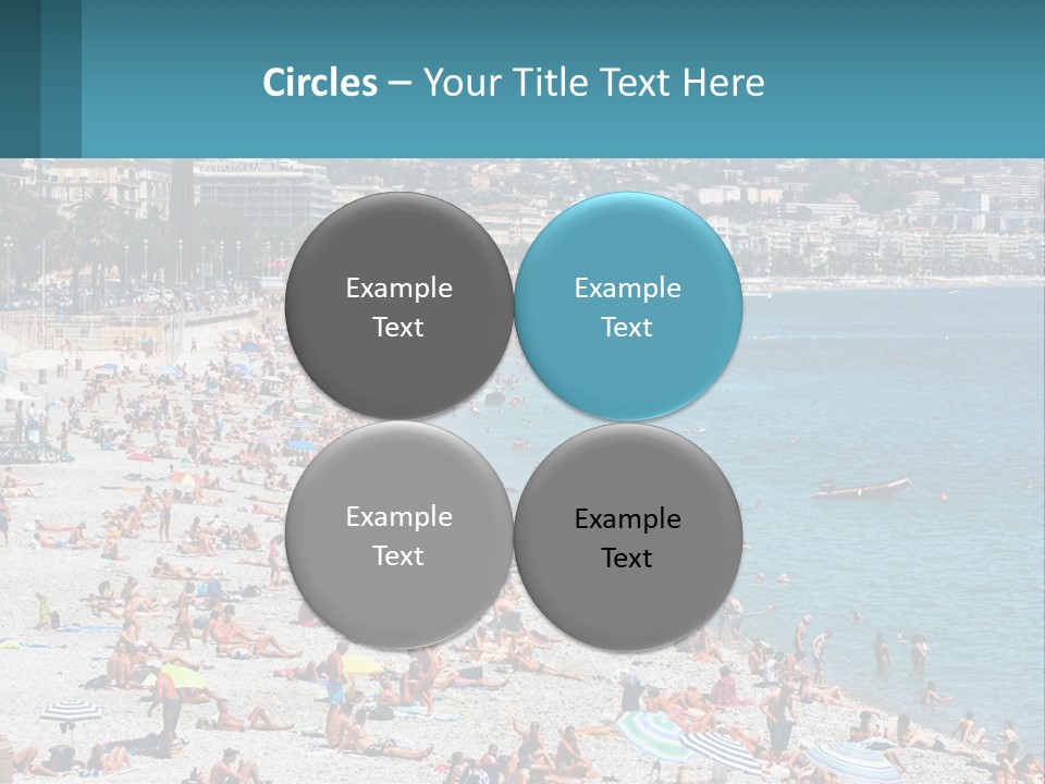 A Crowded Beach With Many People On It PowerPoint Template