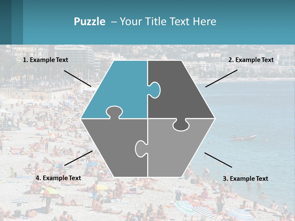 A Crowded Beach With Many People On It PowerPoint Template