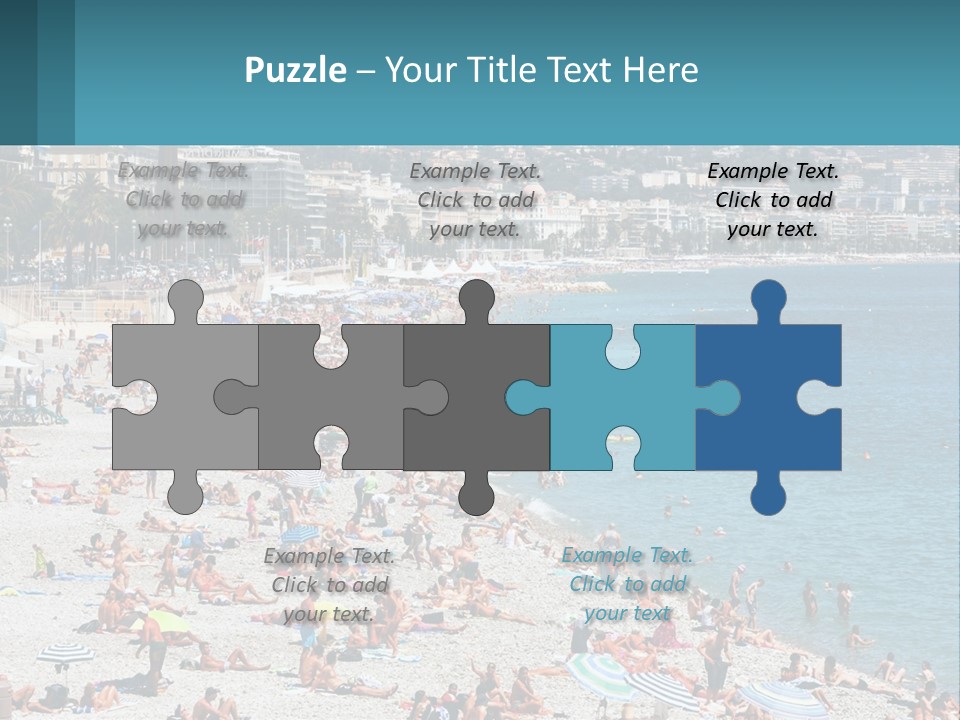 A Crowded Beach With Many People On It PowerPoint Template