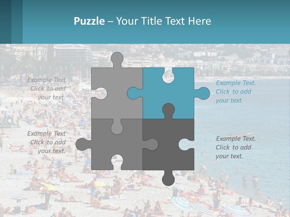 A Crowded Beach With Many People On It PowerPoint Template