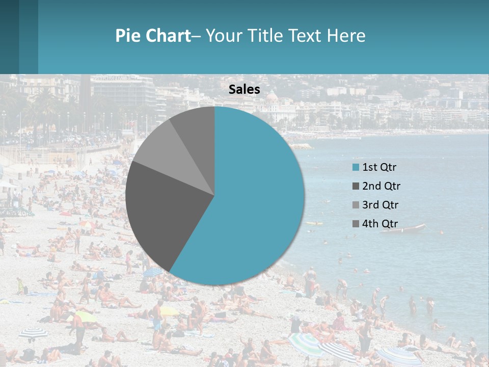 A Crowded Beach With Many People On It PowerPoint Template