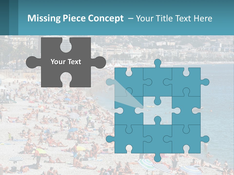 A Crowded Beach With Many People On It PowerPoint Template
