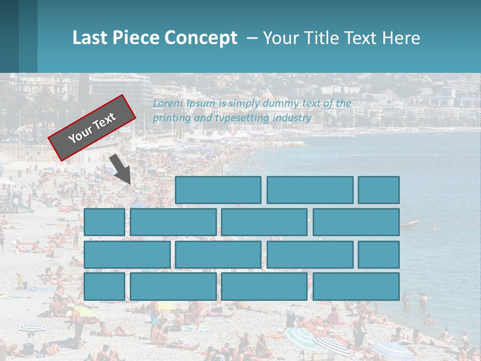 A Crowded Beach With Many People On It PowerPoint Template
