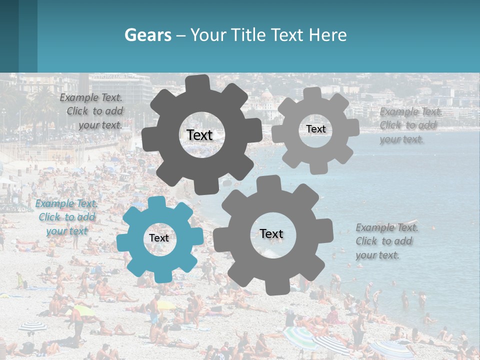 A Crowded Beach With Many People On It PowerPoint Template