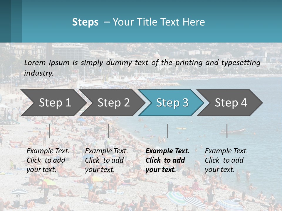 A Crowded Beach With Many People On It PowerPoint Template