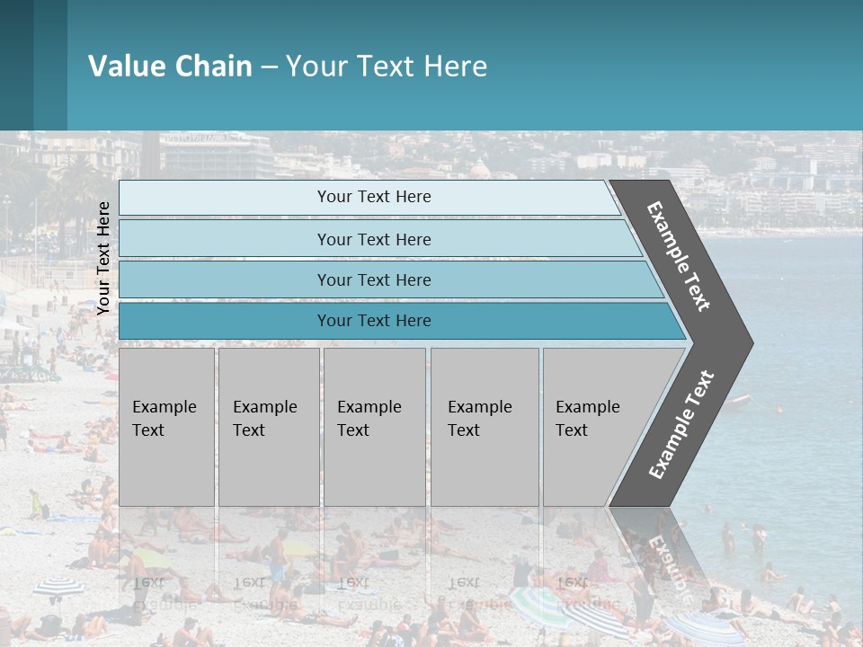 A Crowded Beach With Many People On It PowerPoint Template