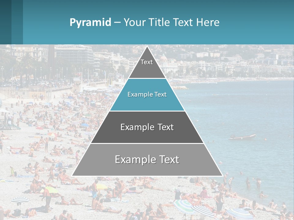 A Crowded Beach With Many People On It PowerPoint Template