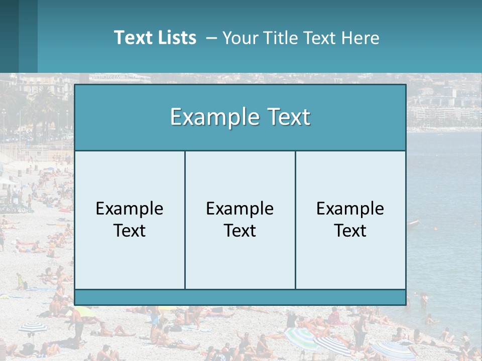 A Crowded Beach With Many People On It PowerPoint Template