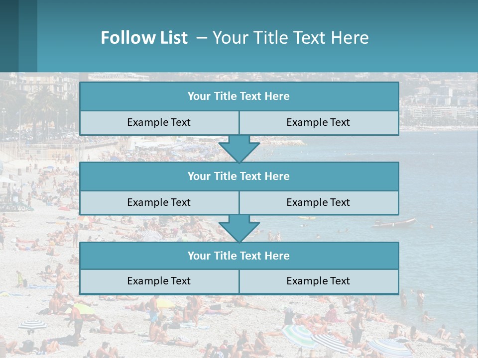 A Crowded Beach With Many People On It PowerPoint Template