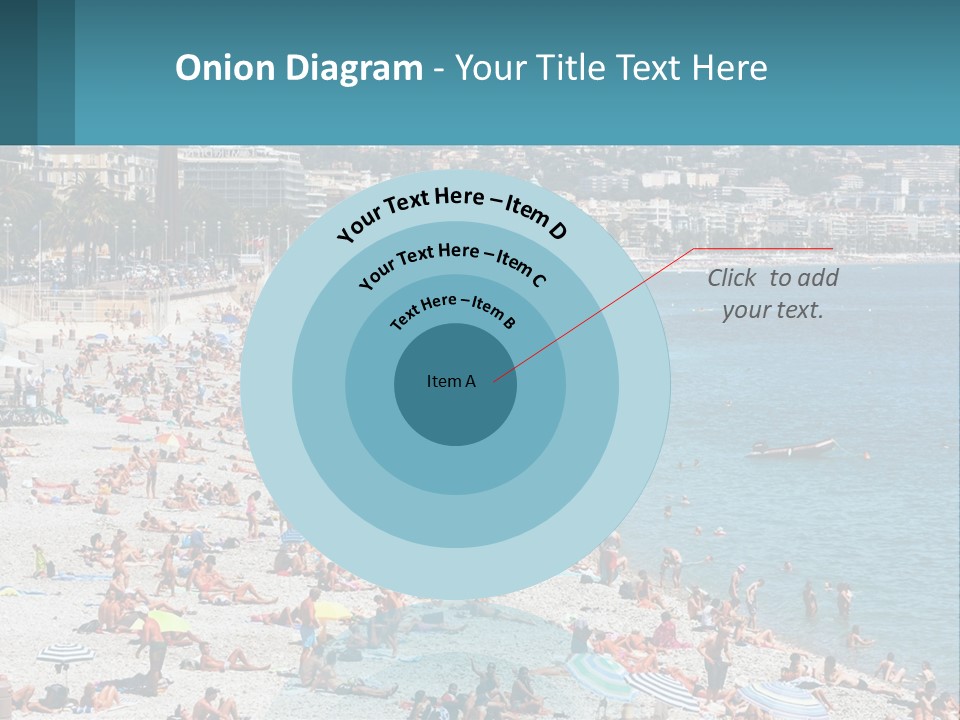 A Crowded Beach With Many People On It PowerPoint Template