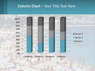 A Crowded Beach With Many People On It PowerPoint Template