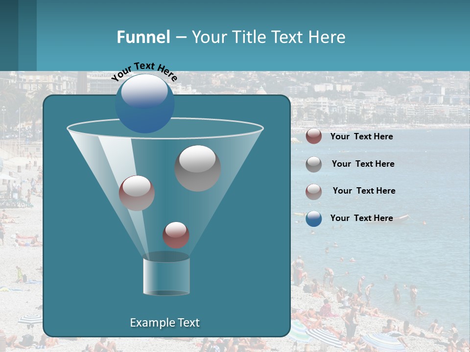 A Crowded Beach With Many People On It PowerPoint Template