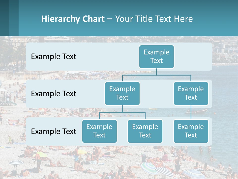 A Crowded Beach With Many People On It PowerPoint Template