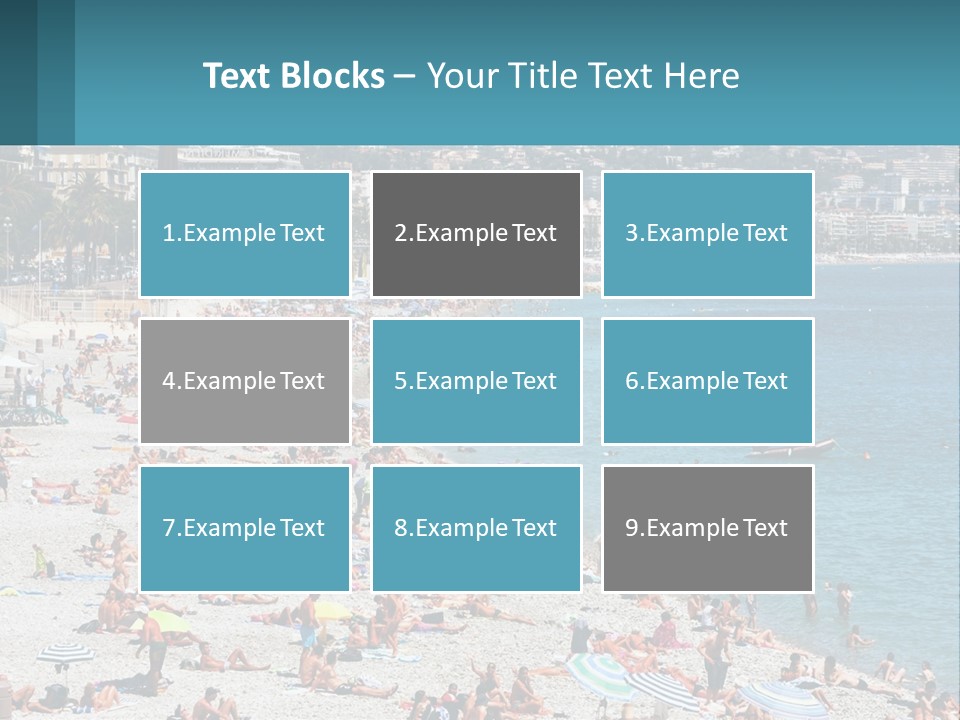 A Crowded Beach With Many People On It PowerPoint Template