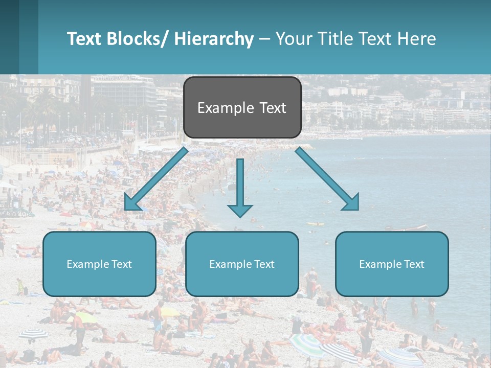 A Crowded Beach With Many People On It PowerPoint Template