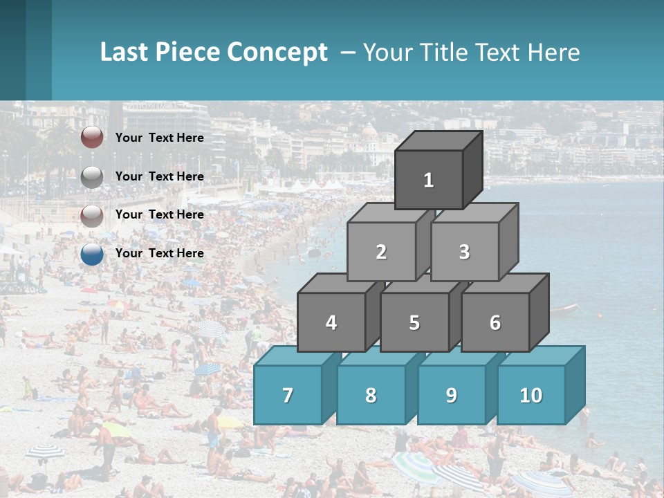 A Crowded Beach With Many People On It PowerPoint Template