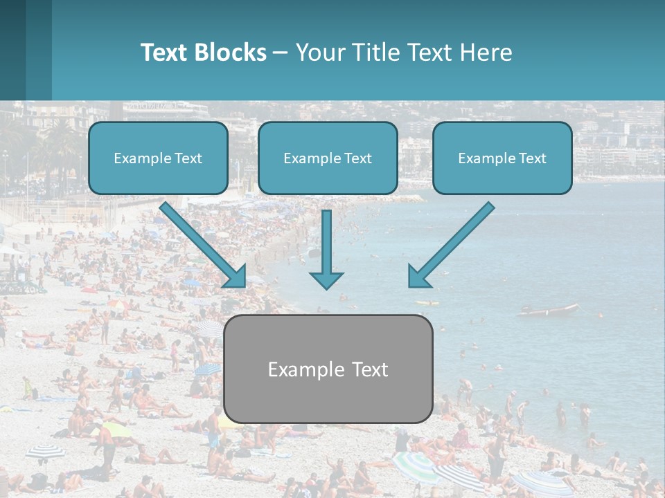 A Crowded Beach With Many People On It PowerPoint Template