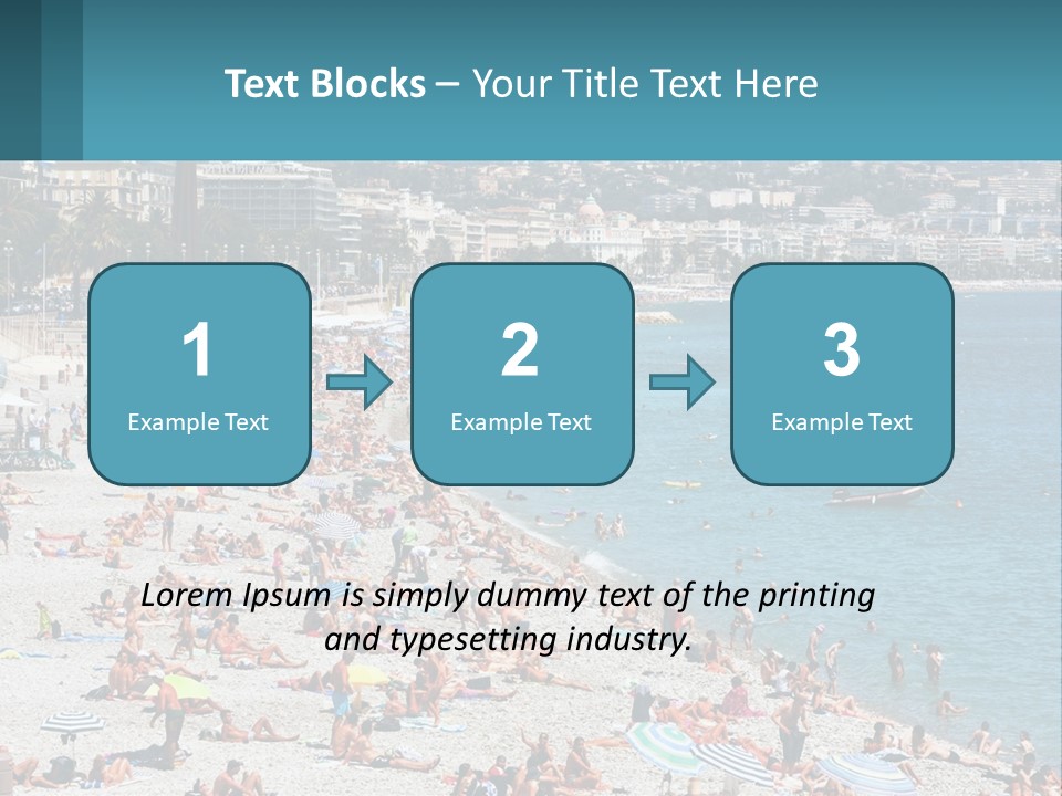A Crowded Beach With Many People On It PowerPoint Template