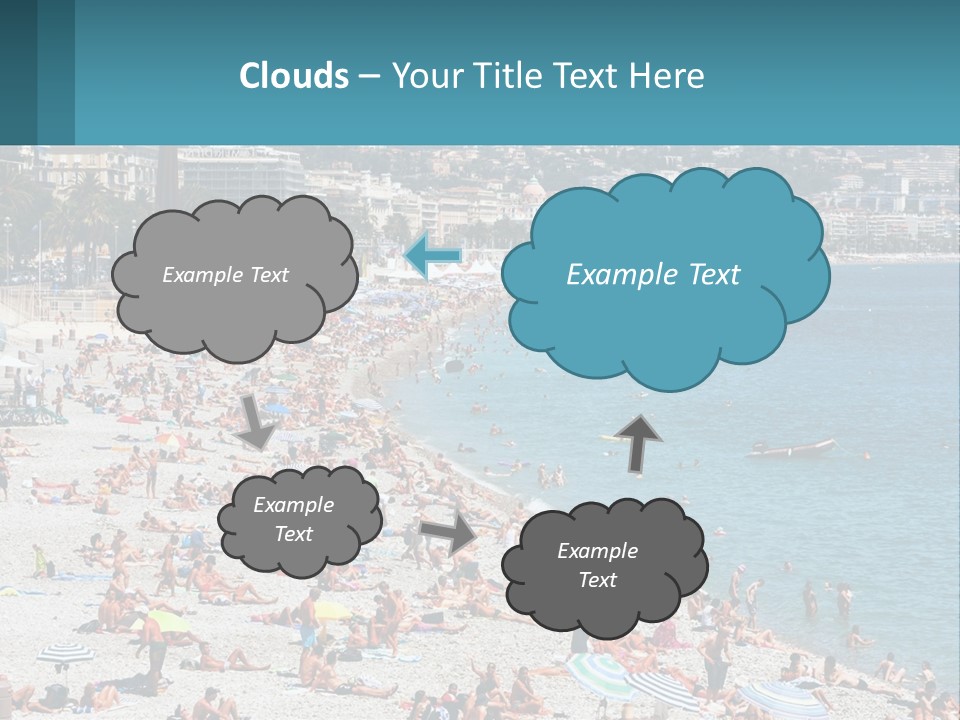 A Crowded Beach With Many People On It PowerPoint Template