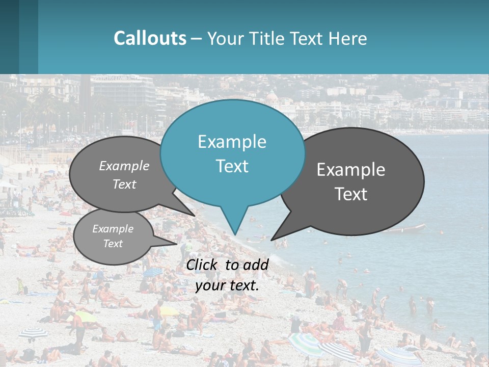 A Crowded Beach With Many People On It PowerPoint Template