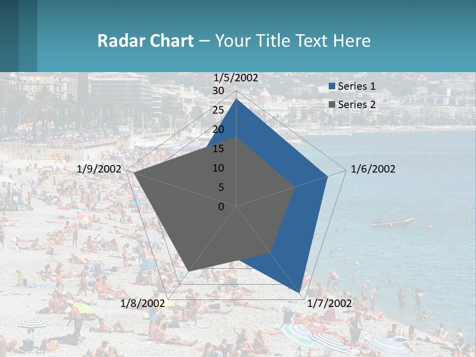 A Crowded Beach With Many People On It PowerPoint Template