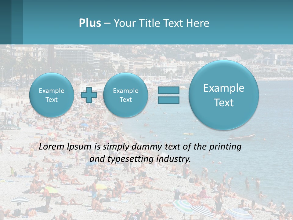 A Crowded Beach With Many People On It PowerPoint Template