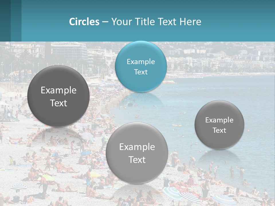 A Crowded Beach With Many People On It PowerPoint Template