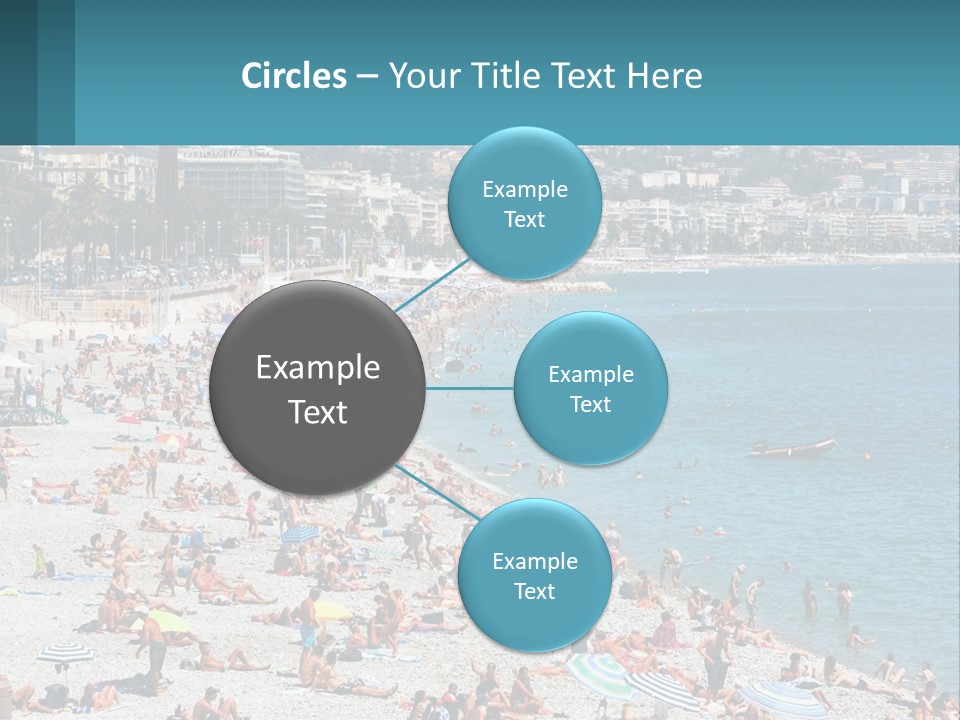 A Crowded Beach With Many People On It PowerPoint Template