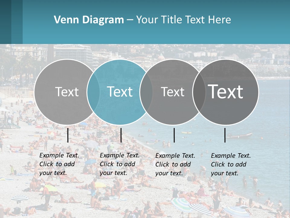 A Crowded Beach With Many People On It PowerPoint Template