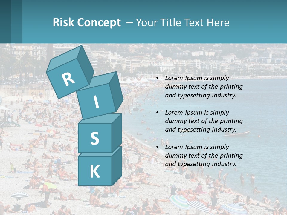 A Crowded Beach With Many People On It PowerPoint Template