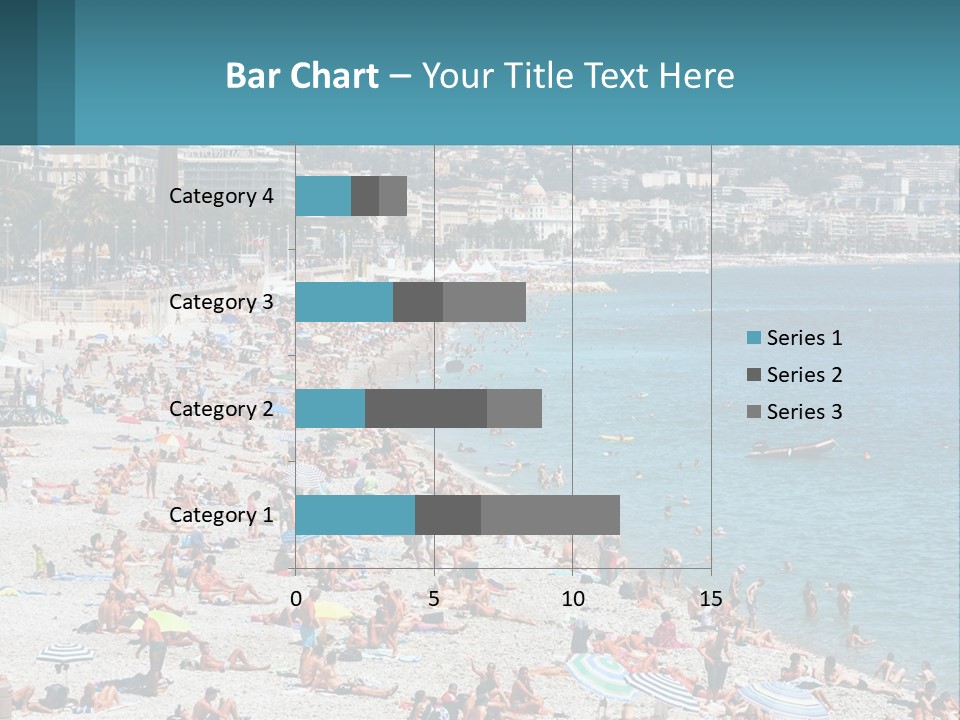 A Crowded Beach With Many People On It PowerPoint Template