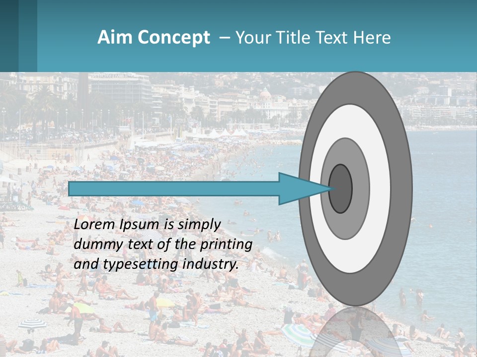A Crowded Beach With Many People On It PowerPoint Template
