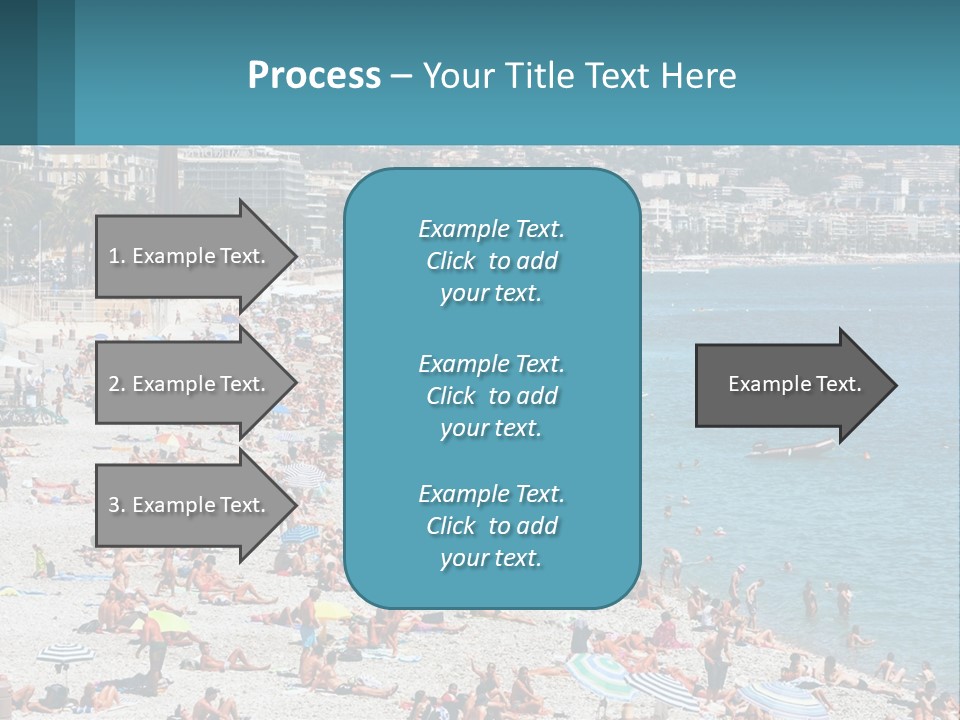 A Crowded Beach With Many People On It PowerPoint Template
