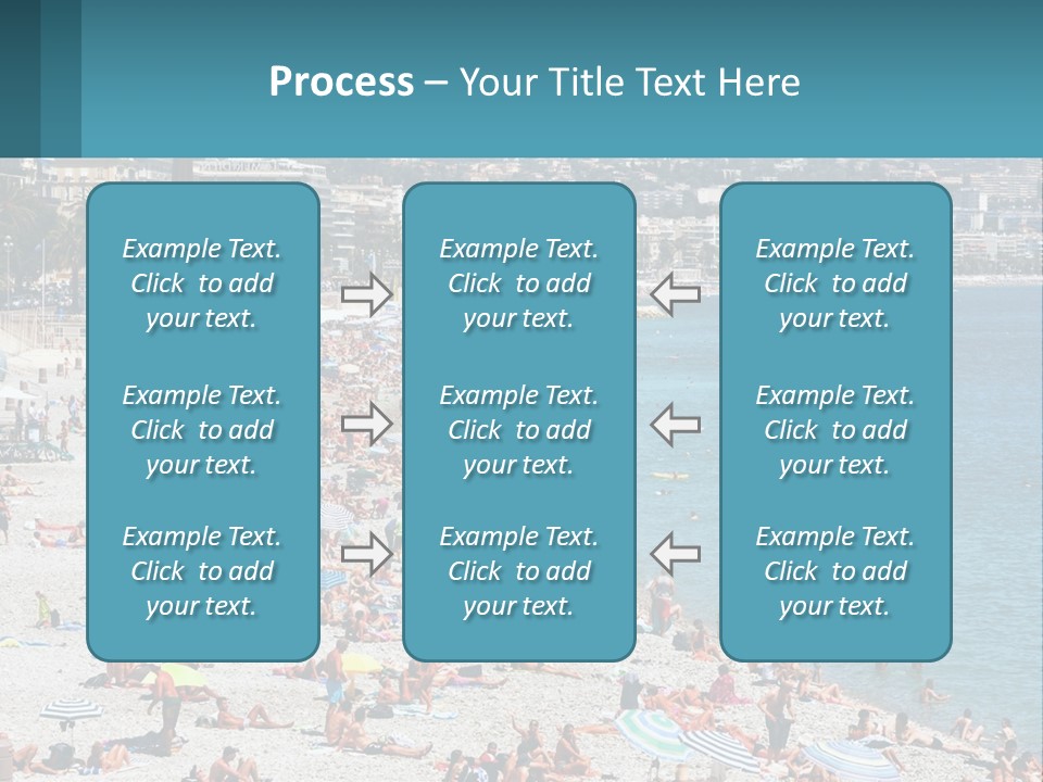 A Crowded Beach With Many People On It PowerPoint Template