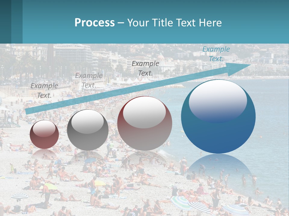 A Crowded Beach With Many People On It PowerPoint Template