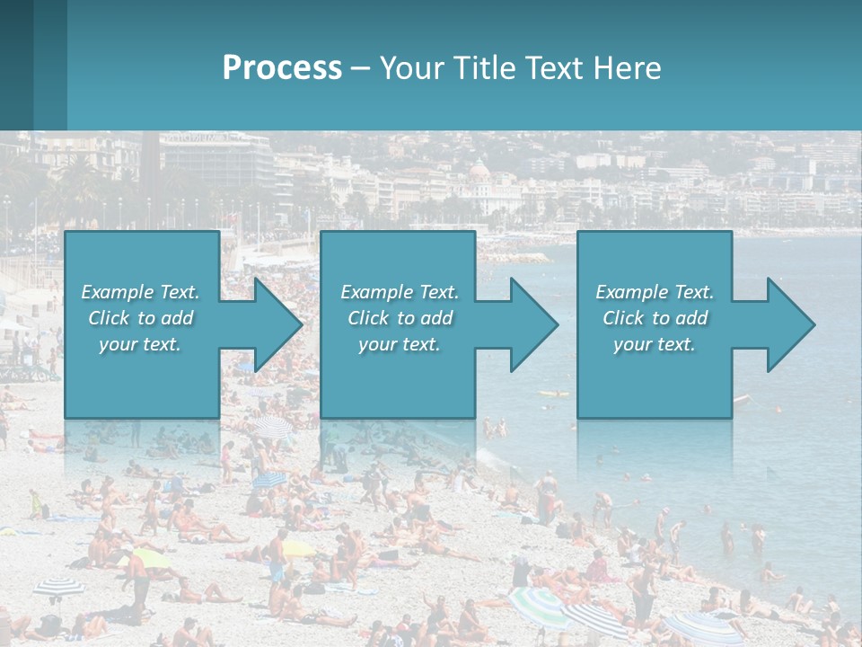 A Crowded Beach With Many People On It PowerPoint Template