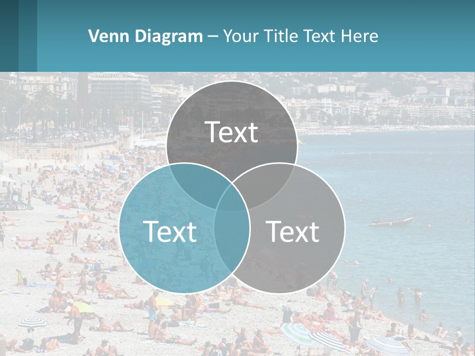 A Crowded Beach With Many People On It PowerPoint Template