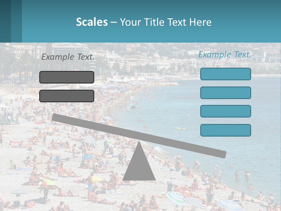 A Crowded Beach With Many People On It PowerPoint Template