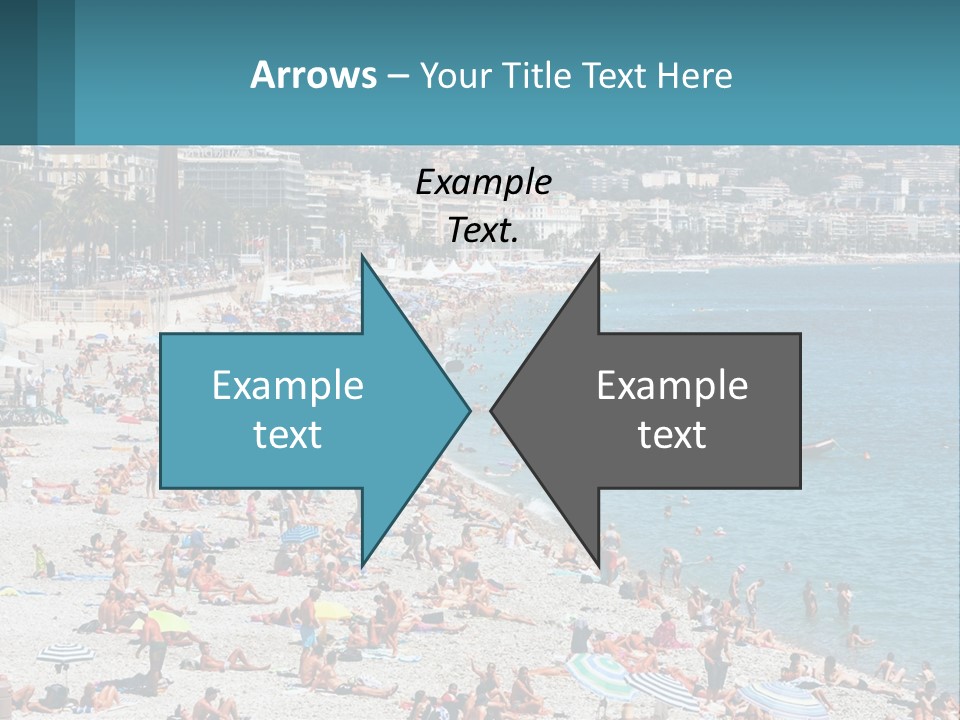 A Crowded Beach With Many People On It PowerPoint Template