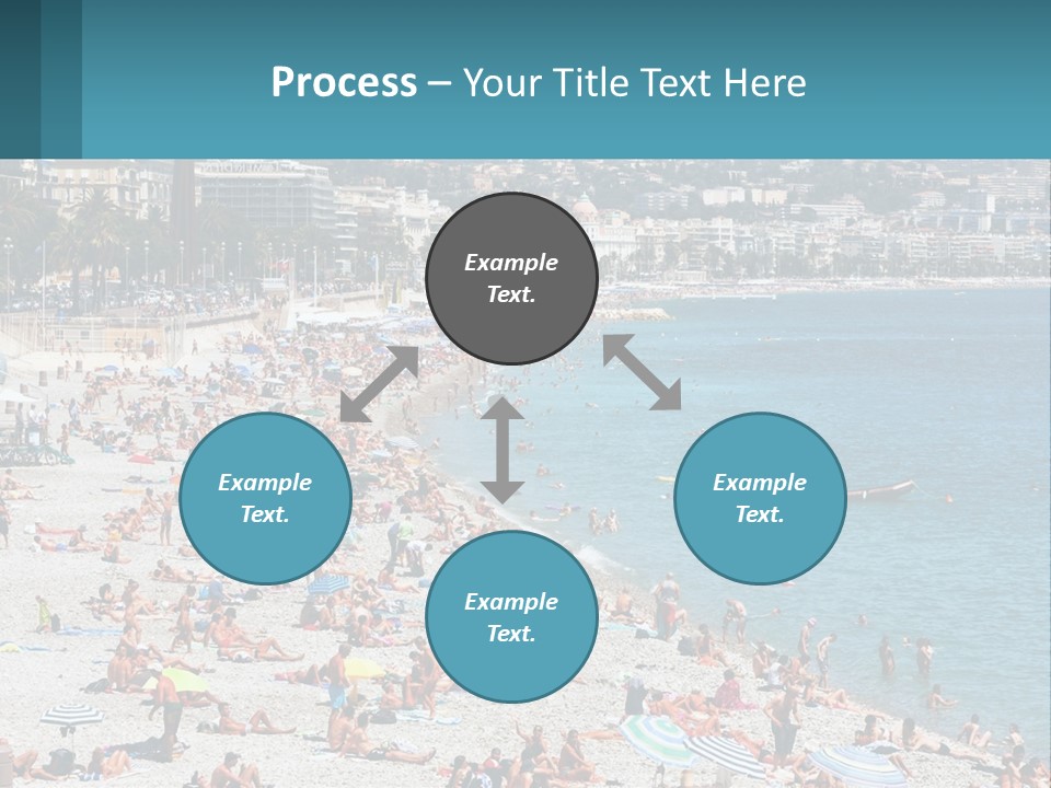 A Crowded Beach With Many People On It PowerPoint Template
