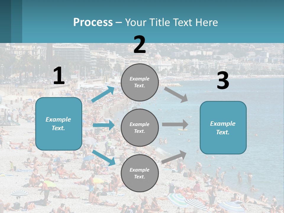 A Crowded Beach With Many People On It PowerPoint Template