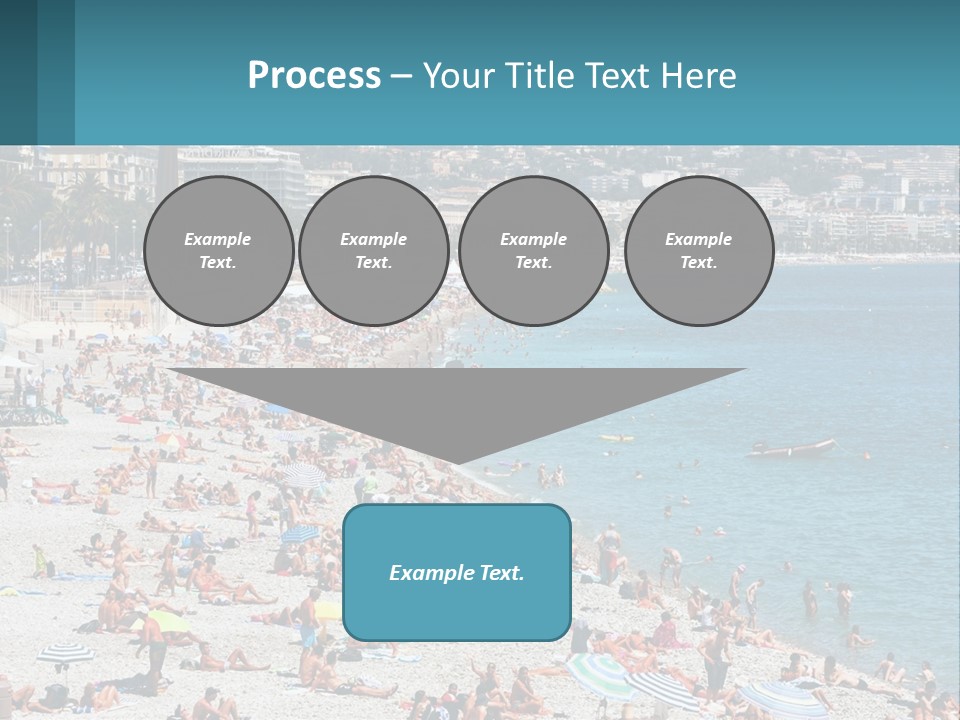A Crowded Beach With Many People On It PowerPoint Template